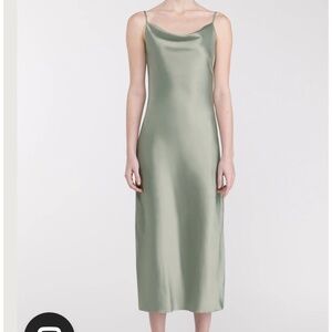 Oak and fort satin cowl neck midi dress NWT